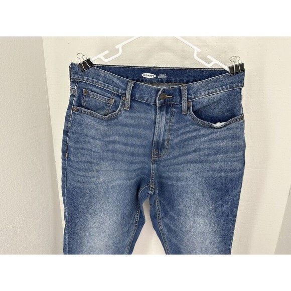 Old Navy Skinny Built In Flex Tough Denim Jeans Dark Wash Mens 31x30 - Picture 3 of 7